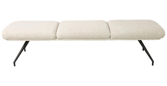 SITZBANK 200/49,5/50 cm Webstoff Schwarz, Beige  - Beige/Schwarz, Design, Textil/Metall (200/49,5/50cm) - Dieter Knoll