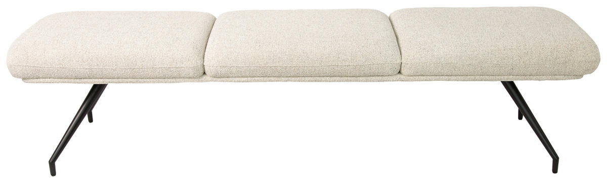 SITZBANK 200/49,5/50 cm Webstoff Schwarz, Beige  - Beige/Schwarz, Design, Textil/Metall (200/49,5/50cm) - Dieter Knoll