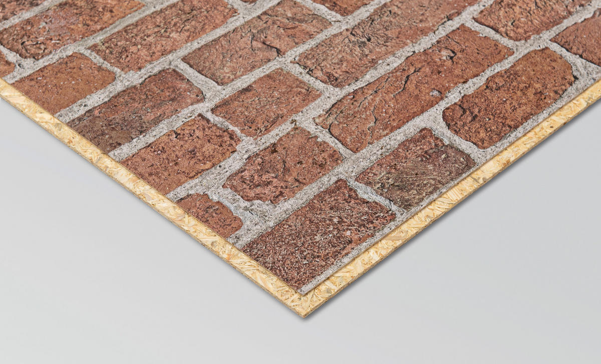 DECOWALL WISMAR BACKSTEIN 3 Stück  - Rot, Design, Holzwerkstoff (125/66/1.2cm) - Egger Holzwerkstoffe