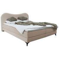 POLSTERBETT 140/200 cm  in Sandfarben  - Sandfarben/Schwarz, MODERN, Textil/Metall (140/200cm) - Livetastic