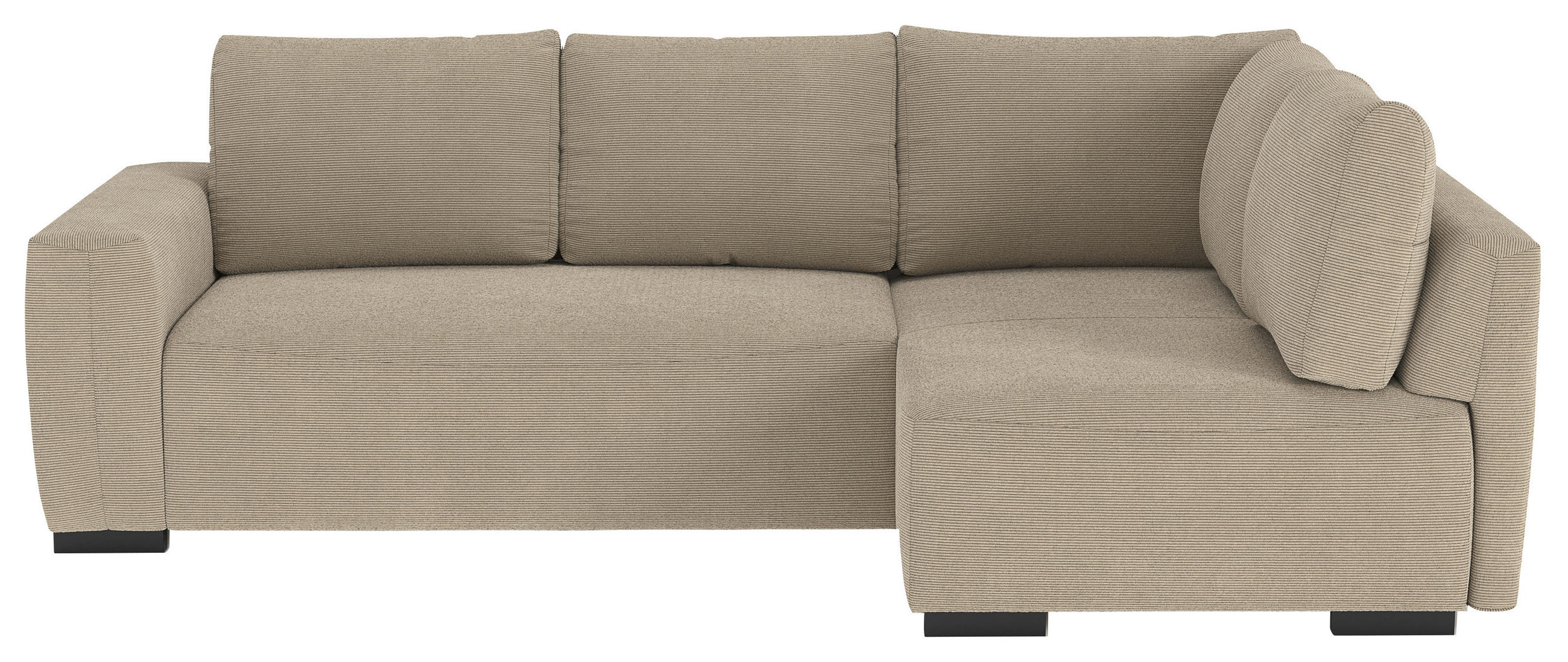 ECKSOFA  in Cord Braun  - Schwarz/Braun, Trend, Kunststoff/Textil (252/170cm) - MID.YOU