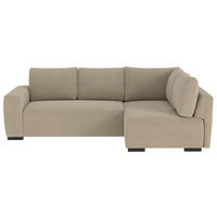 ECKSOFA  in Cord Braun  - Schwarz/Braun, Trend, Kunststoff/Textil (252/170cm) - MID.YOU