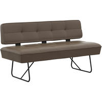 SITZBANK 165/88/66 cm Echtleder Grau  - Schwarz/Grau, Design, Leder/Metall (165/88/66cm) - Moderano