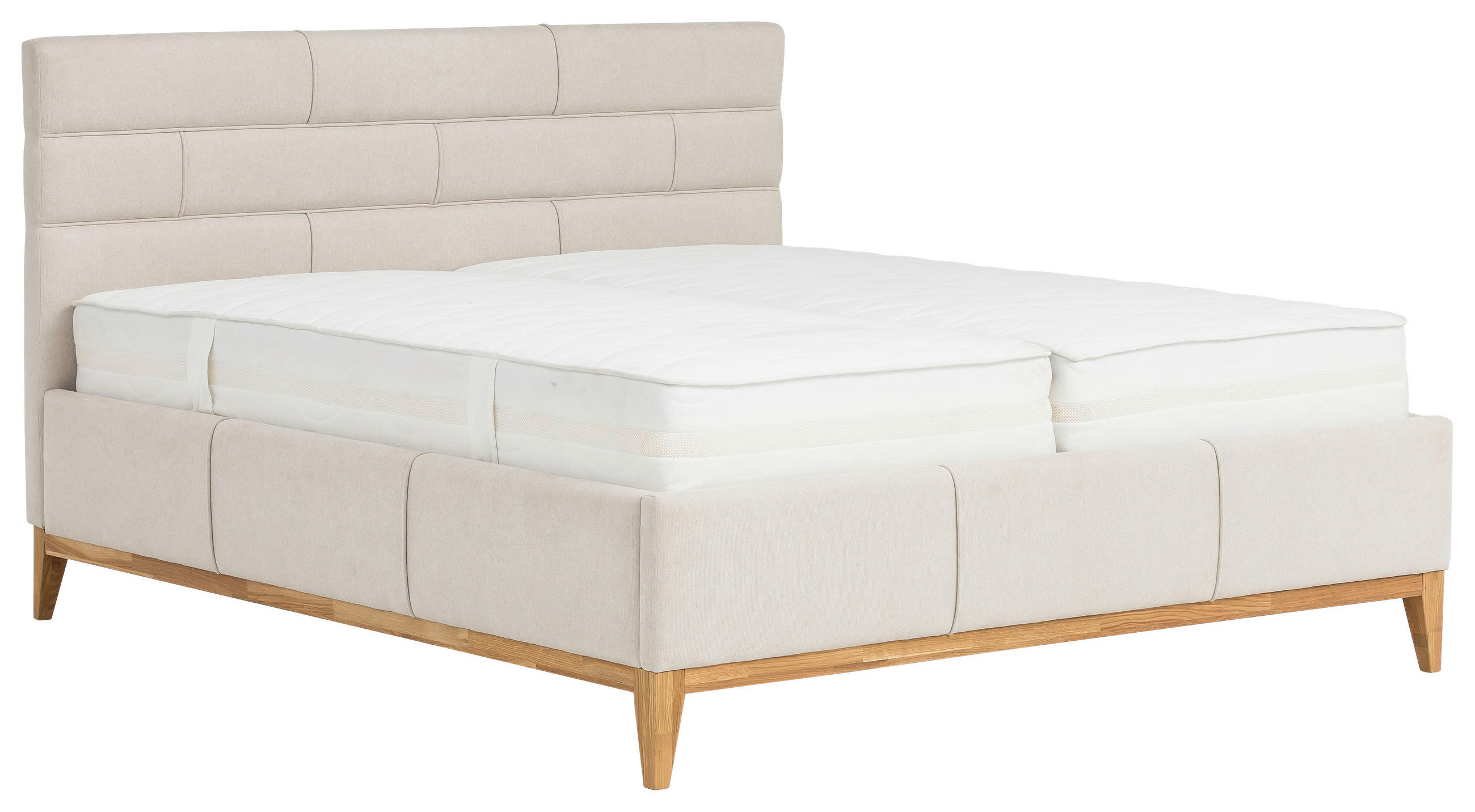 KÁRPITOZOTT ÁGY 180/200 cm  bézs  - bézs, Basics, műanyag/textil (180/200cm) - Carryhome