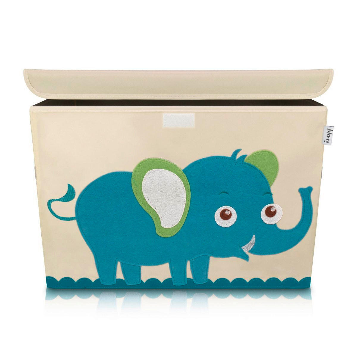 AUFBEWAHRUNGSBOX  - Türkis/Naturfarben, Basics, Kunststoff/Textil (36/36/51cm) - Lifeney