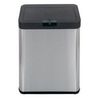 ABFALLEIMER 48 l  Metall  - Silberfarben/Schwarz, Trend, Kunststoff/Metall (40.3/25.3/57.4cm) - Echtwerk