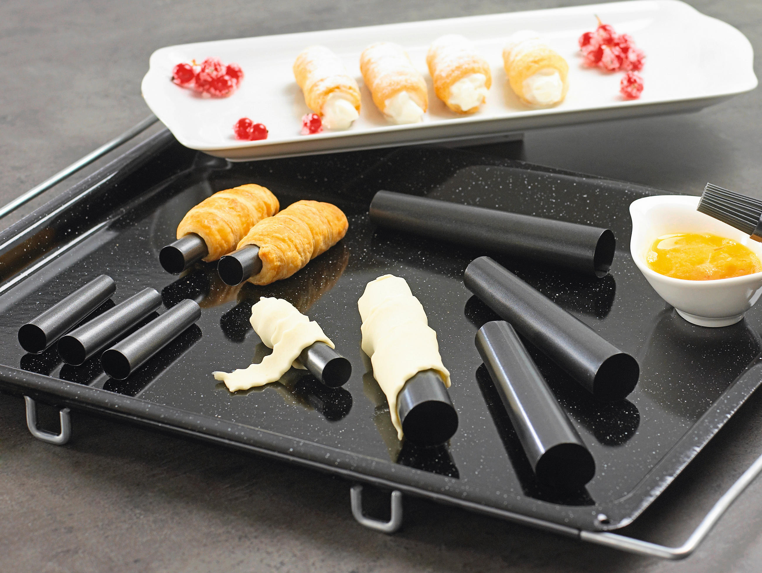 Schaumrollenformen 4-er Set 23/16/3 cm  - Schwarz, Basics, Metall (23/16/3cm) - Zenker