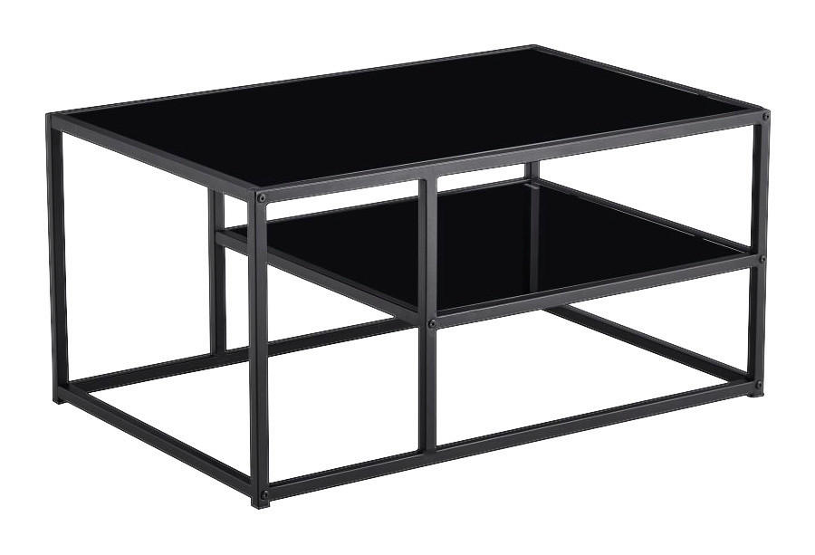 KONFERENČNÝ STOLÍK, čierna, kov, sklo, 90/60/45 cm - čierna, Modern, kov/sklo (90/60/45cm) - Ti'me