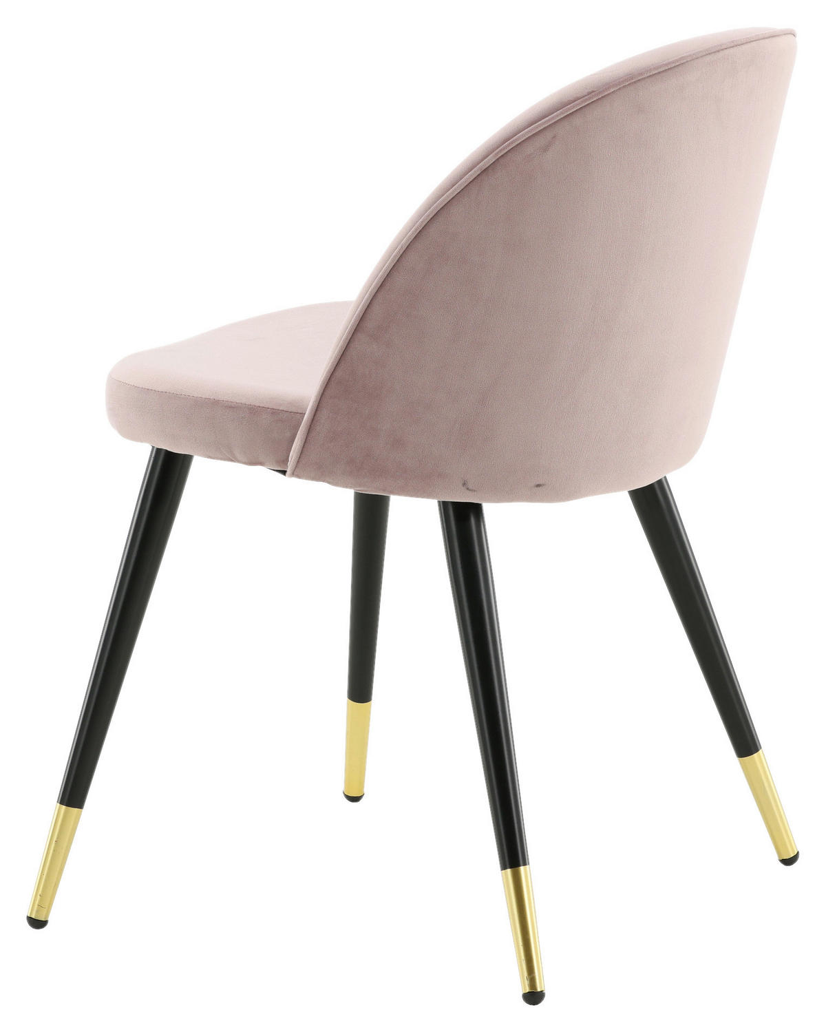STUHL-SET 2 Stück  in Stahl Velours  - Pink/Messingfarben, Design, Textil/Metall (57/76.5/50cm) - Livetastic