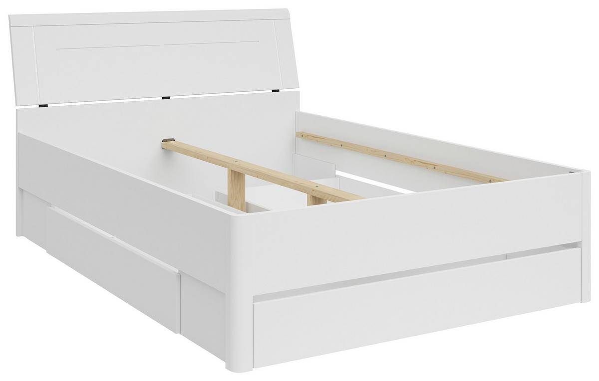 STAURAUMBETT 140/200 cm  in Weiß  - Graphitfarben/Weiß, KONVENTIONELL, Holzwerkstoff (140/200cm)