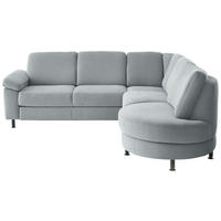 ECKSOFA  in Flachgewebe Grau  248/252 cm  - Schwarz/Grau, KONVENTIONELL, Textil/Metall (248/252cm) - Beldomo Comfort