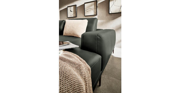 ECKSOFA  in Echtleder Anthrazit  304/201 cm  - Anthrazit/Schwarz, Design, Leder/Metall (304/201cm) - Belluti