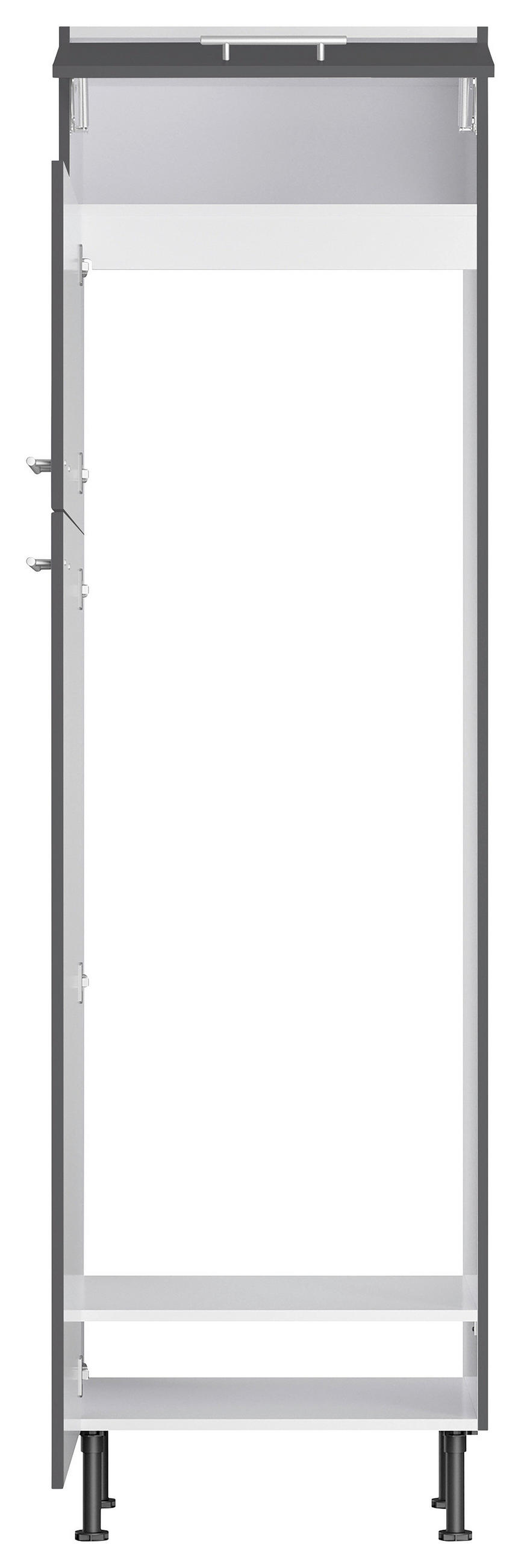 GERÄTEUMBAUSCHRANK 60/211,8/58,1 cm  in Anthrazit  - Edelstahlfarben/Anthrazit, Basics, Holzwerkstoff/Metall (60/211,8/58,1cm) - Optifit