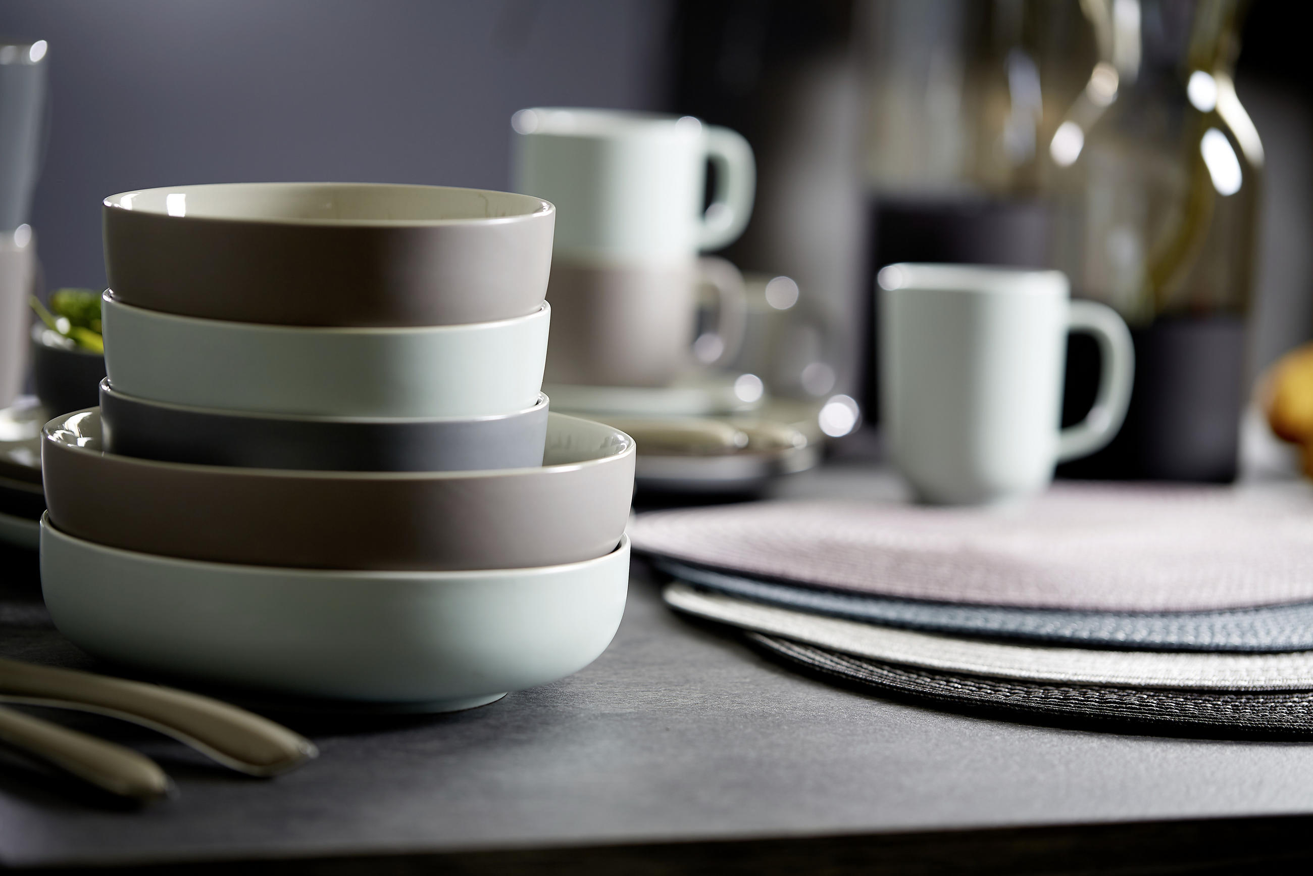 SCHALE Jasper 19 cm   - Weiß/Mintgrün, Design, Keramik (19cm) - Ritzenhoff Breker