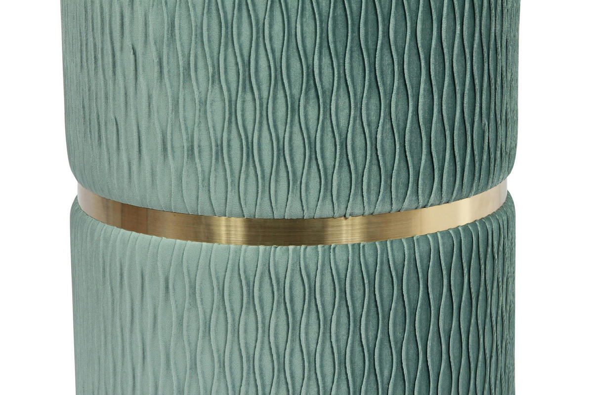 SADA TABURETŮ, 31,5x38/36x44 cm - mátově zelená/barvy zlata, Konvenční, kov/textil (31,5x38/36x44cm) - MID.YOU