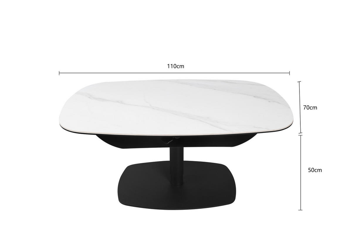 COUCHTISCH ESG 110/70/50-75 cm rechteckig Anthrazit, Weiß  - Anthrazit/Weiß, Design, Glas/Keramik (110/70/50-75cm) - Dieter Knoll