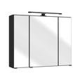 SPIEGELSCHRANK 80/64/20 cm  - Schwarz/Graphitfarben, Natur, Glas/Holzwerkstoff (80/64/20cm) - Xora