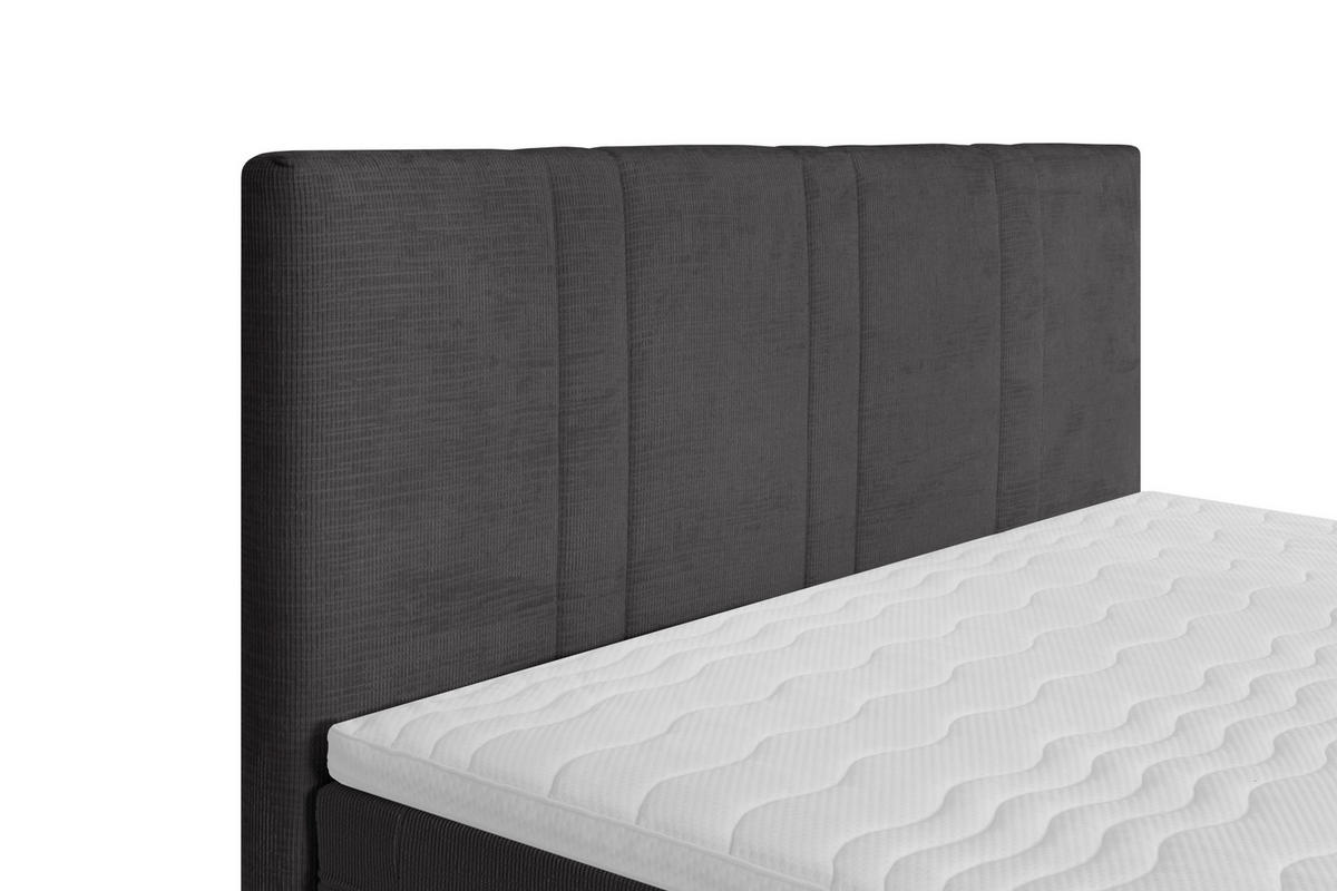 BOXSPRINGBETT 140/200 cm  in Anthrazit  - Anthrazit/Schwarz, Design, Textil/Metall (140/200cm) - Welnova