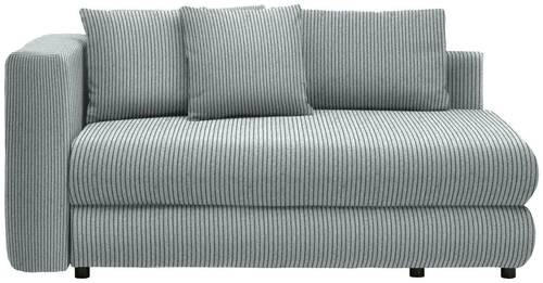 RÉCAMIERE Blaugrau Cord  - Blaugrau/Schwarz, Design, Kunststoff/Textil (171/88/93cm) - Cantus