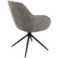 ARMLEHNSTUHL  in Eisen Leinenoptik  - Schwarz/Braun, Design, Textil/Metall (61/82/65cm) - Novel