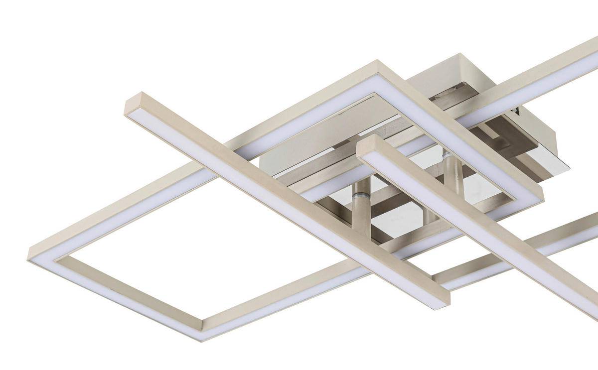 STROPNÍ LED SVÍTIDLO, 50/43/7,6 cm - barvy chromu/pískové barvy, Basics, kov/plast (50/43/7,6cm) - Novel