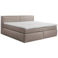 FAMILIENBOXSPRINGBETT - Taupe/Schwarz, LIFESTYLE, Kunststoff/Textil (240/200cm) - Esposa
