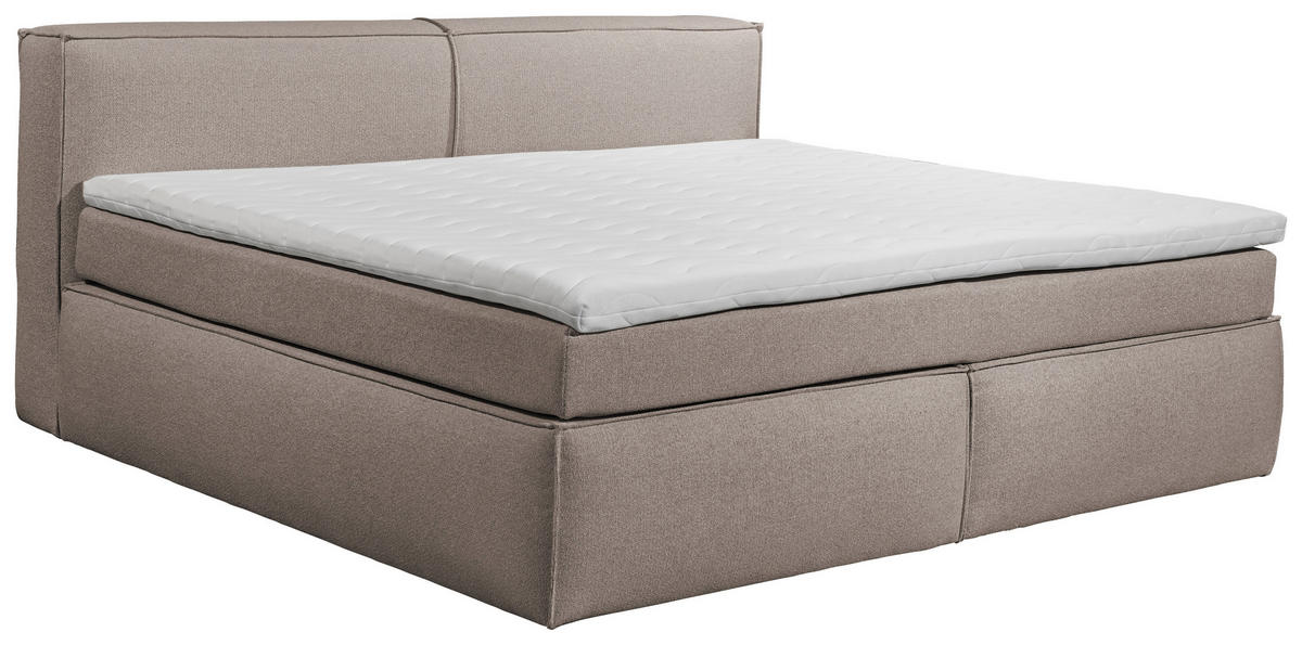 BOXSPRINGBETT 240/200 cm  in Taupe  - Taupe/Schwarz, LIFESTYLE, Kunststoff/Textil (240/200cm) - Boxxx