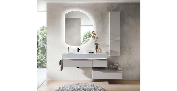 WASCHTISCHKOMBI 127 cm  - Kaschmir/Schwarz, KONVENTIONELL, Holzwerkstoff/Stein (127cm) - Dieter Knoll