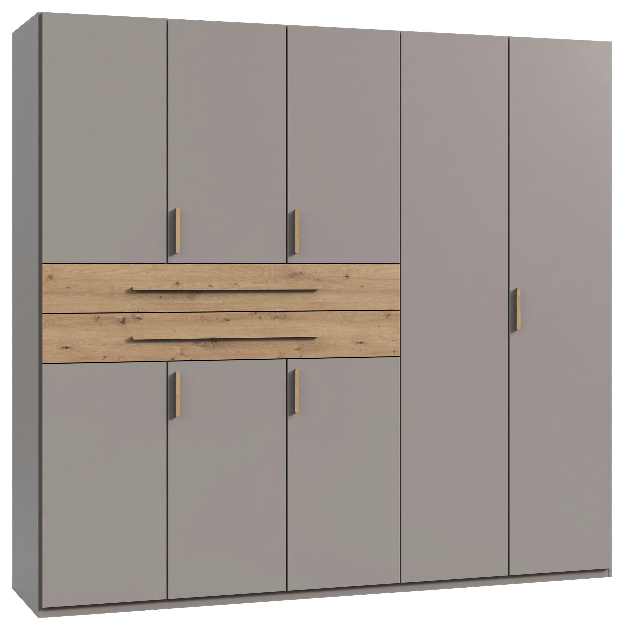 OMARA ZA OBLAČILA, siva, sahara, hrast artisan  - sahara/siva, Design, leseni material (225/208/65cm) - Carryhome