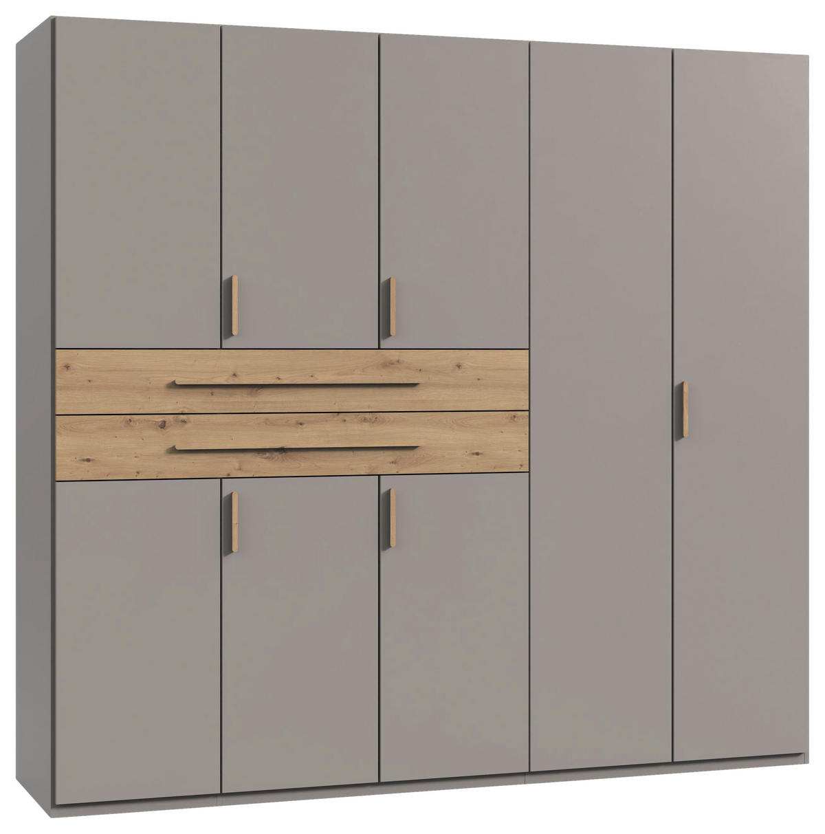 OMARA ZA OBLAČILA, siva, sahara, hrast artisan  - sahara/siva, Design, leseni material (225/208/65cm) - Carryhome