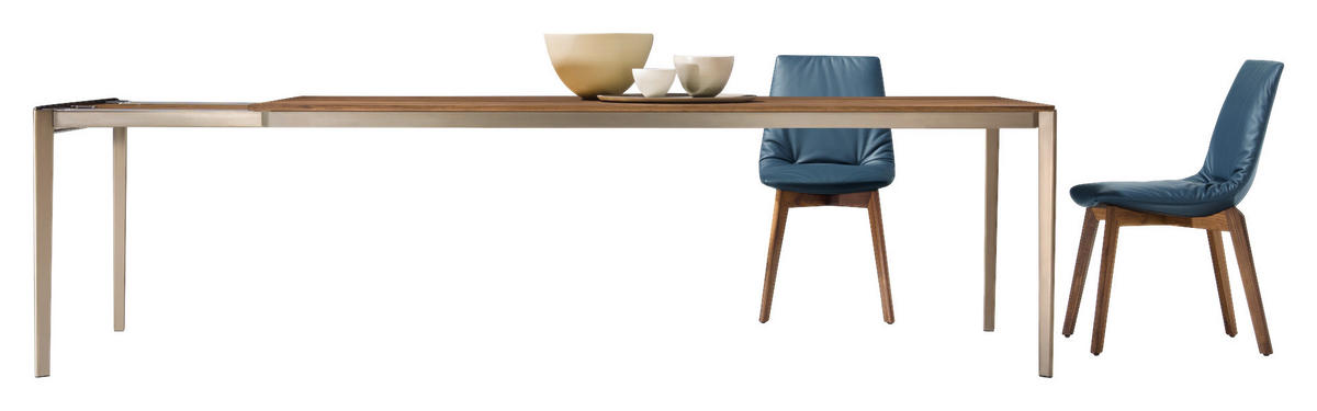 ESSTISCH in Holz, Metall 160(210)/100/75 cm  - Nussbaumfarben/Bronzefarben, Design, Holz/Metall (160(210)/100/75cm) - Team 7
