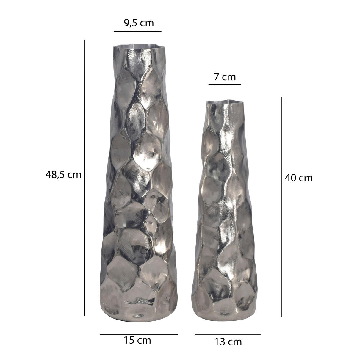 DEKOVASE  - Silberfarben, Design, Metall (15/48,5/15cm) - Livetastic