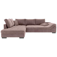 ECKSOFA in Cord Altrosa  - Schwarz/Altrosa, Konventionell, Holz/Textil (202/298cm) - MID.YOU