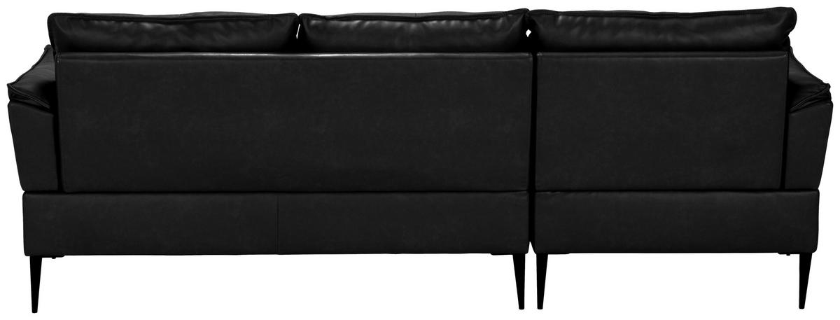 ECKSOFA in Echtleder Schwarz  233/153 cm  - Schwarz, Design, Leder/Textil (233/153cm) - Livetastic
