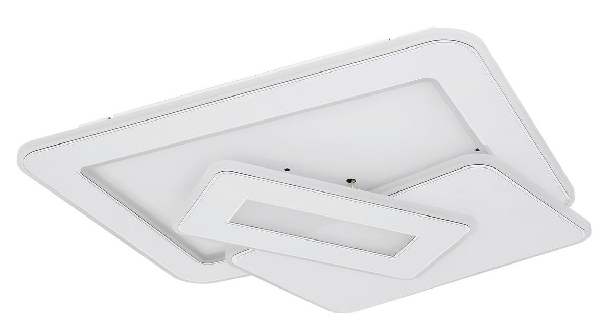 LED-DECKENLEUCHTE KIQUE  Smart 49/48,5/6,8 cm   - Weiß, Design, Kunststoff/Metall (49/48,5/6,8cm) - Globo
