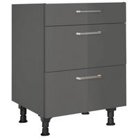SCHUBKASTENUNTERSCHRANK 60/87/56 cm  in Schieferfarben  - Schieferfarben/Edelstahlfarben, MODERN, Holzwerkstoff/Metall (60/87/56cm) - Nobilia