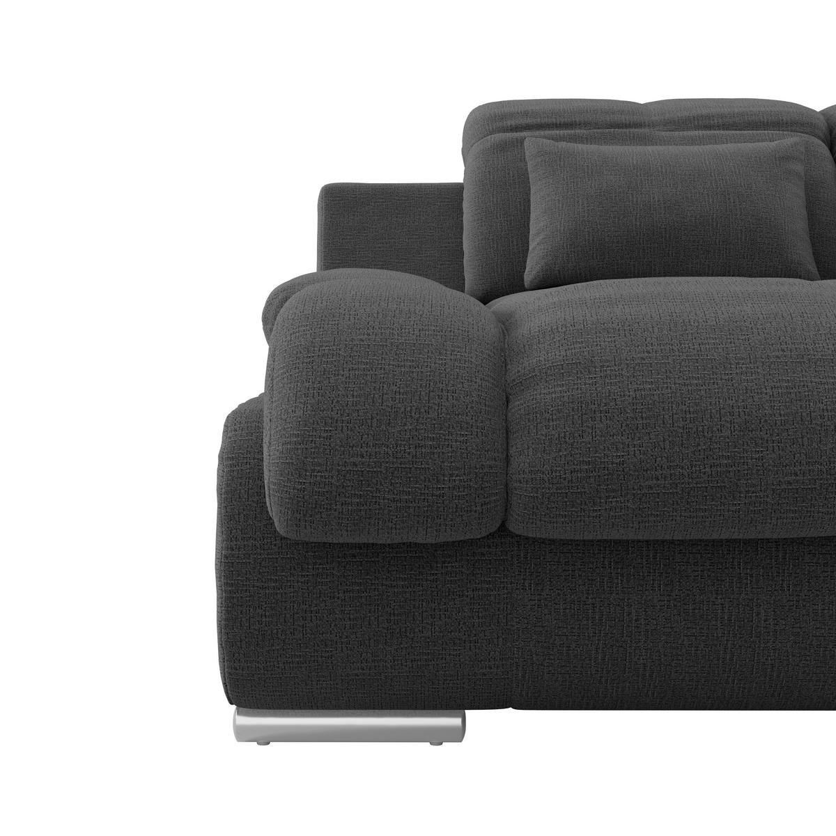 WOHNLANDSCHAFT MULTI Schwarz Chenille  - Chromfarben/Schwarz, MODERN, Textil/Metall (184/345/228cm) - Livetastic