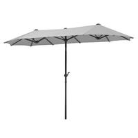 DOPPELSONNENSCHIRM 300 cm Hellgrau  - Anthrazit/Hellgrau, Basics, Textil/Metall (300/220/150cm) - Schneider