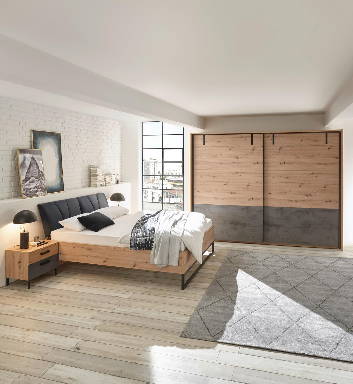 KOMMODE  in 150/99,5/38 cm  - Anthrazit/Eiche Artisan, LIFESTYLE, Holzwerkstoff/Kunststoff (150/99,5/38cm) - Ti'me