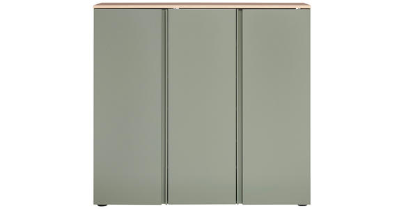 SCHUHSCHRANK 120,3/113,2/34 cm  - Eichefarben/Schwarz, Design, Holzwerkstoff/Kunststoff (120,3/113,2/34cm) - Voleo