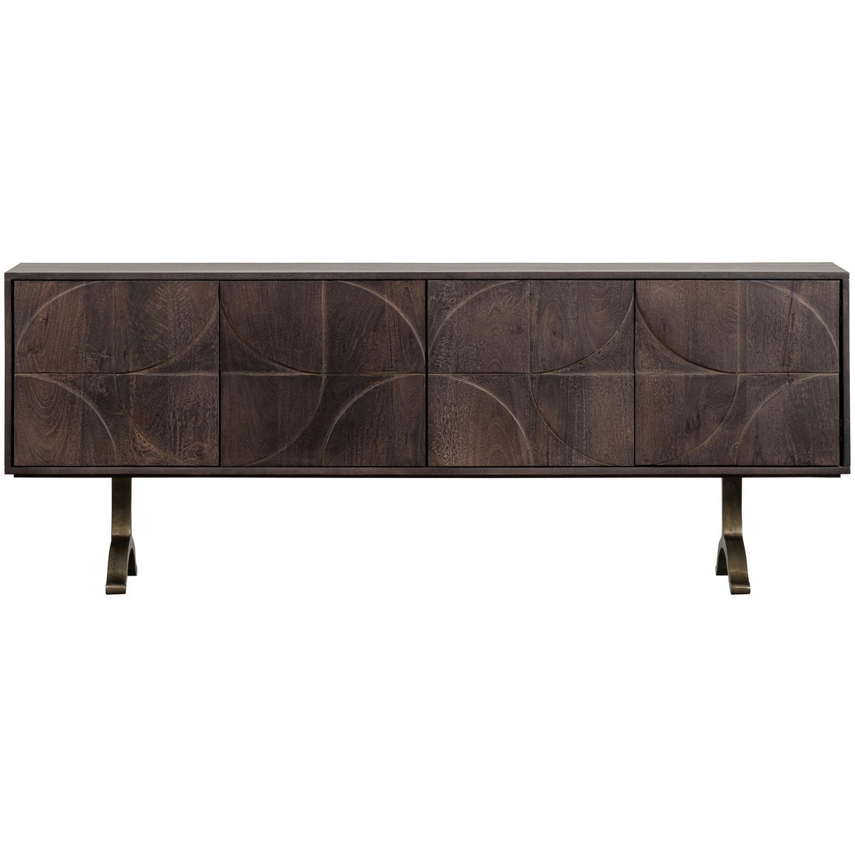 SIDEBOARD Draw 180/70/40 cm  - Messingfarben/Walnussfarben, Design, Holz/Metall (180/70/40cm) - Livetastic