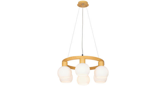HÄNGELEUCHTE 60/120 cm - Eichefarben/Weiß, Trend, Glas/Metall (60/120cm) - Novel
