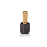 MÖRSERSET CAMO  - Schwarz/Akaziefarben, Design, Holz/Metall (6,2/6cm) - AdHoc