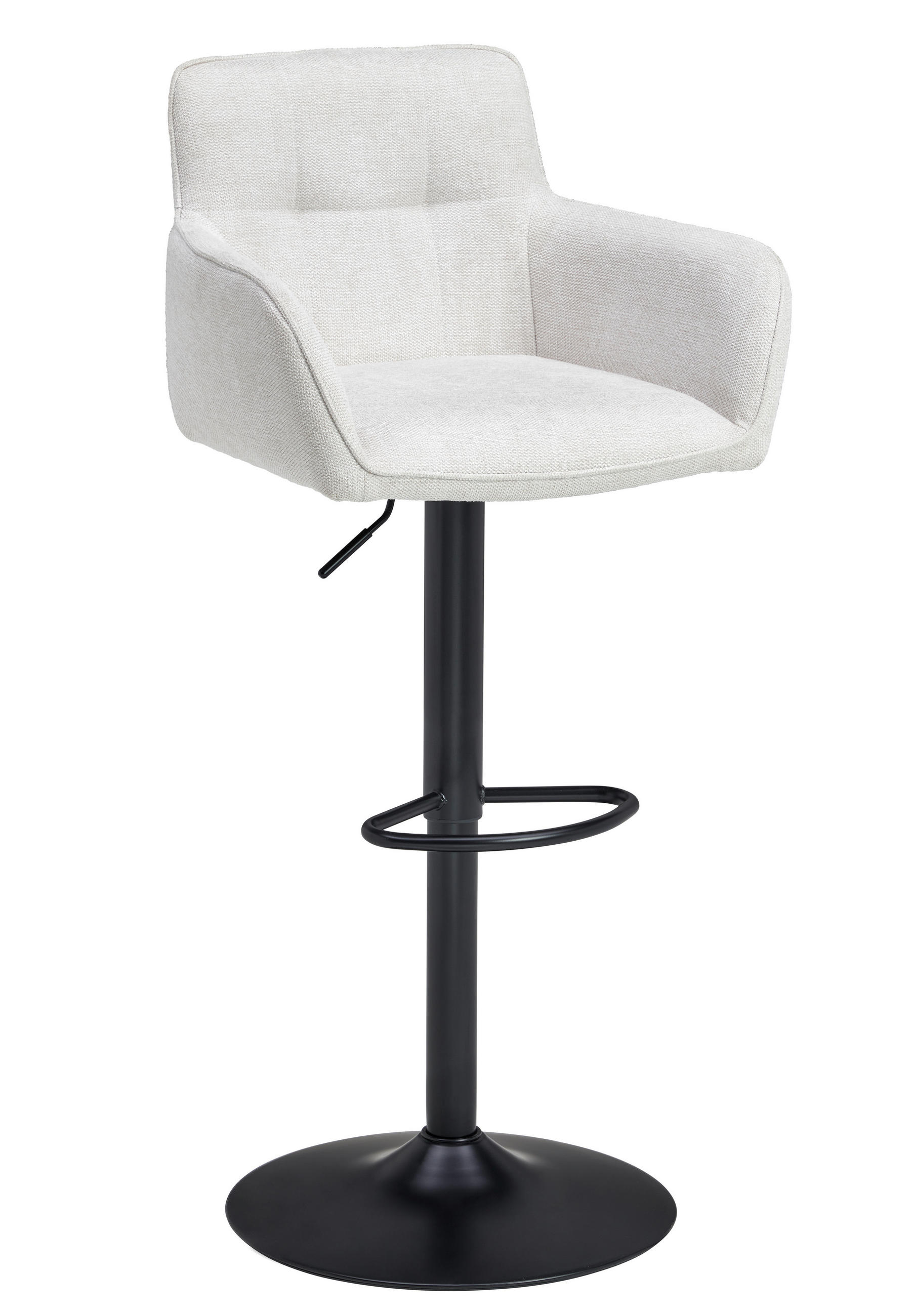 BARHOCKER in Schwarz, Beige  - Beige/Schwarz, MODERN, Textil/Metall (55/91.5-113/52cm) - Livetastic