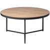 COUCHTISCH Esche furniert 80/80/40 cm rund Schwarz, Eschefarben  - Eschefarben/Schwarz, Design, Holz/Holzwerkstoff (80/80/40cm) - MID.YOU