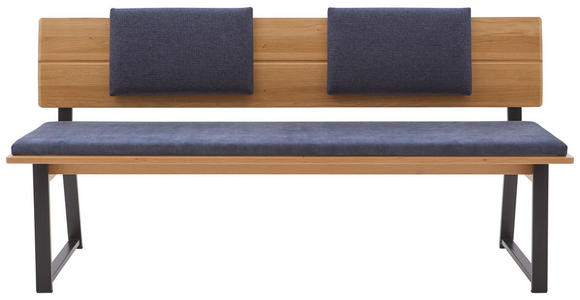 SITZBANK 150/85/56 cm  in Blau, Schwarz, Wildeiche  - Blau/Wildeiche, KONVENTIONELL, Holz/Textil (150/85/56cm) - Valnatura