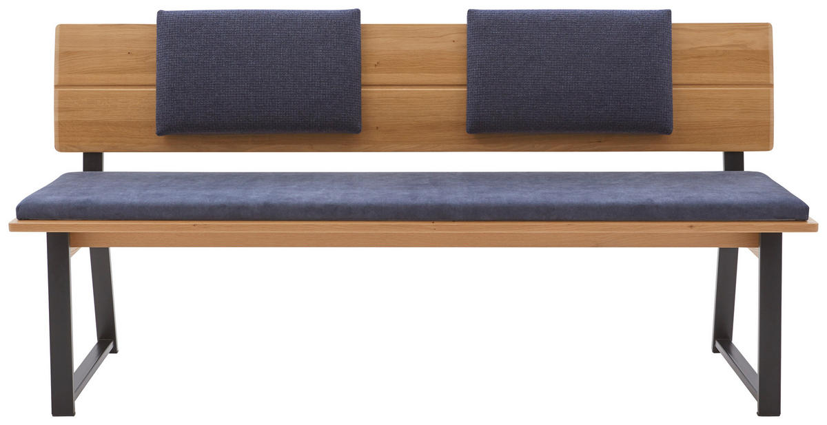 SITZBANK 150/85/56 cm  in Blau, Schwarz, Wildeiche  - Blau/Wildeiche, KONVENTIONELL, Holz/Textil (150/85/56cm) - Valnatura