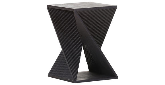 BEISTELLTISCH 35/35/50 cm Mangoholz massiv Schwarz quadratisch  - Schwarz, LIFESTYLE, Holz (35/35/50cm) - Landscape
