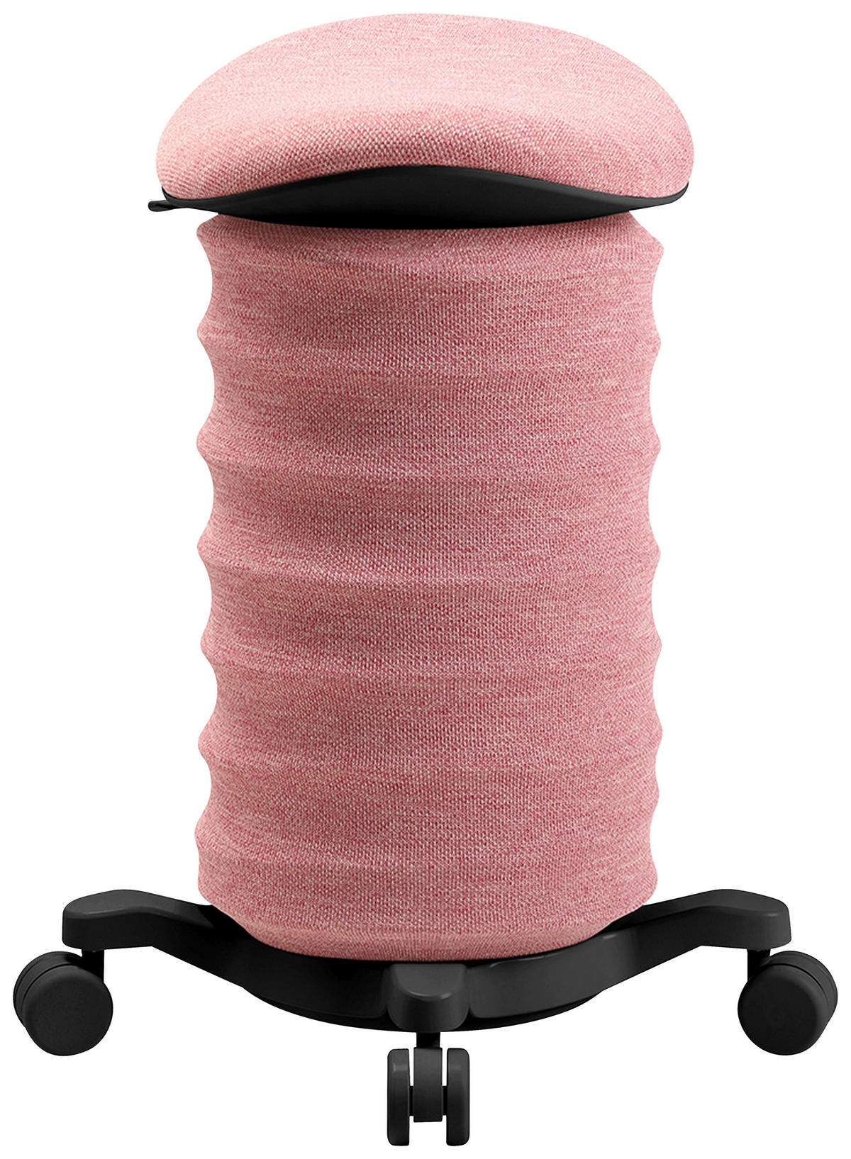 BÜROHOCKER   Rosa, Schwarz  - Schwarz/Rosa, Design, Kunststoff/Textil (37,5/58-70/36cm) - Topstar