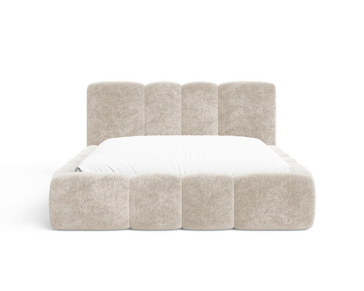 POLSTERBETT 160/200 cm,  in Cappuccino, Lattenrost, Bettkasten,  - Schwarz/Cappuccino, MODERN, Textil/Metall (160/200cm) - Livetastic